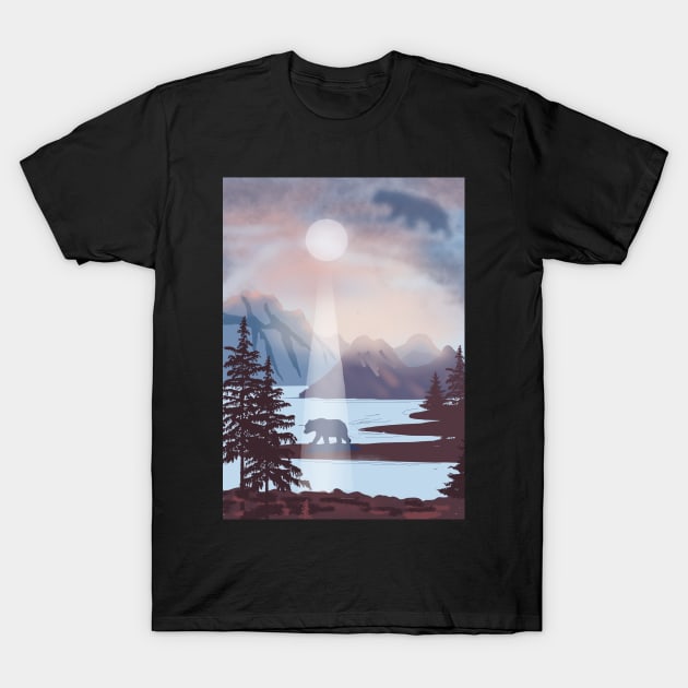 Bear by the Lake T-Shirt by AtkissonDesign